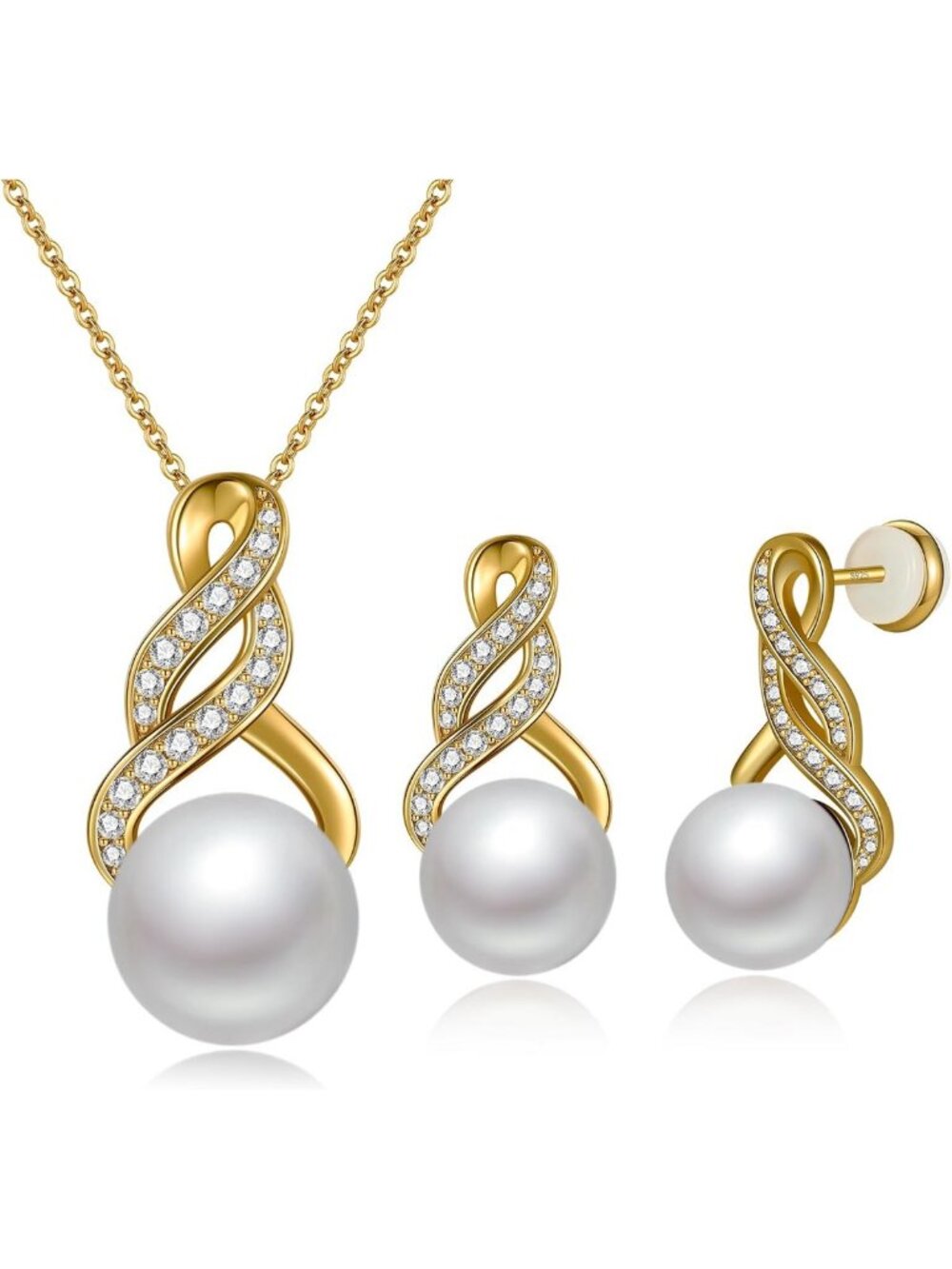 Elegant Pearl Necklace & Earring Set for Women | Classic Jewelry Gift